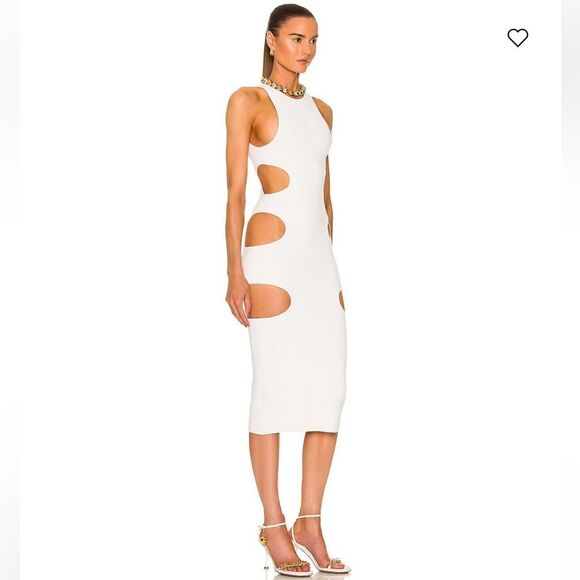 NWT DUNDAS Cut Out MIDI Dress White Knit Revolve Small - Picture 10 of 16